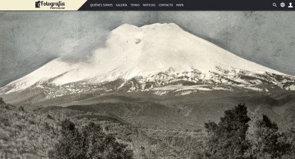 Homepage der Web Fotografia Patrimonial mit historischen Fotografien aus Ecuador