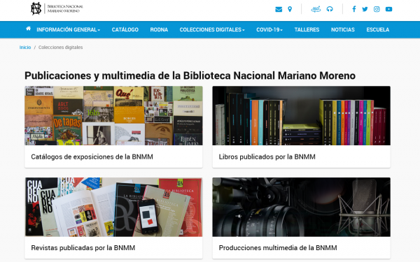 Screenshot aus Sammlungen der argentinischen Nationalbibliothek Mariano Moreno