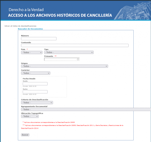 Screenshot der digitalisierten Akten des argentinischen Außenministeriums